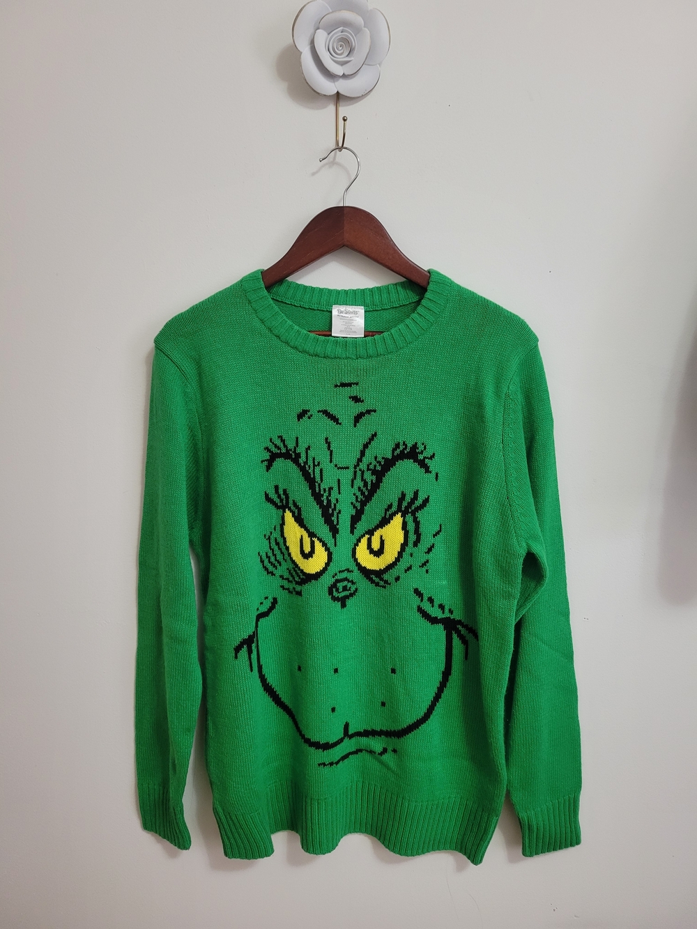 Hybrid Apparel Bright Green Grinch Graphic Crewneck Sweater